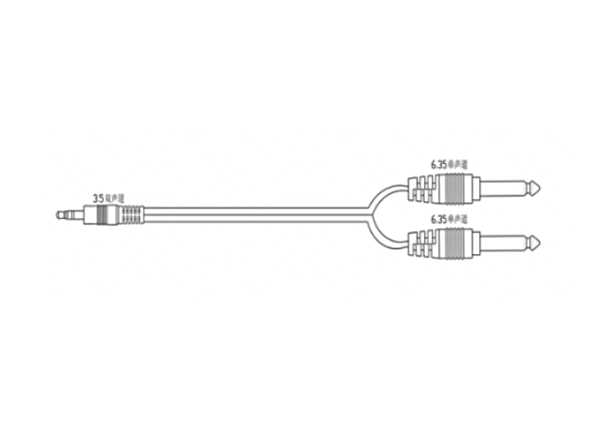 DS-QAXCADG2CG-18 3.5（耳机插头）-双6.35话筒插头