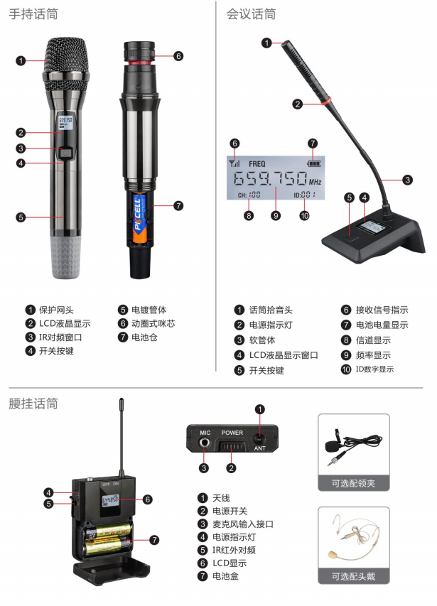 DS-KAI2G01-4W 一拖四会议话筒 (短杆)